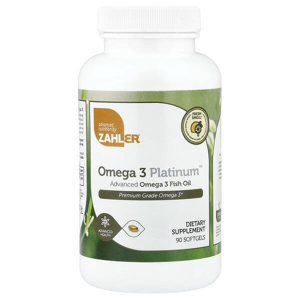 Zahler, 白金版 Omega-3，高級 Omega-3 魚油，90 粒軟膠囊（每粒軟膠囊 1000 毫克）