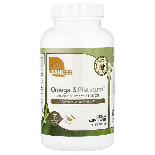 Zahler, 白金版 Omega-3，高級 Omega-3 魚油，90 粒軟膠囊（每粒軟膠囊 1000 毫克）
