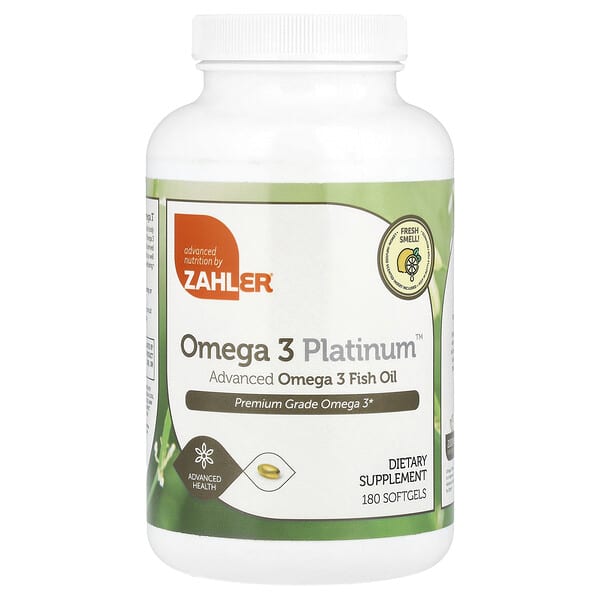Zahler Omega 3 Platinum™, Advanced Omega 3 Fish Oil, 180 Softgels (1,000 mg per Softgel)