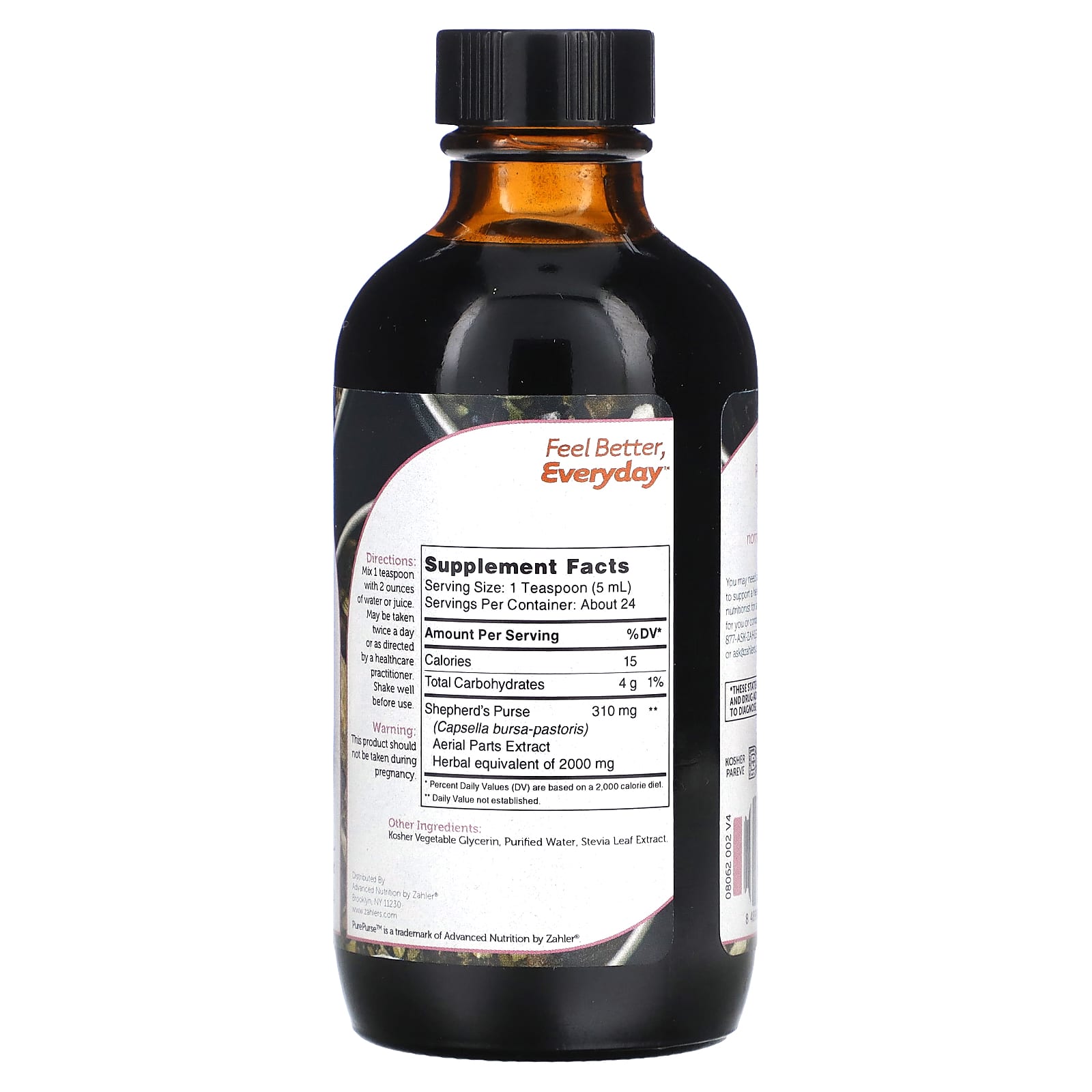 Zahler, PurePurse, Liquid Shepherd's Purse, Menstrual Support, 4 fl oz