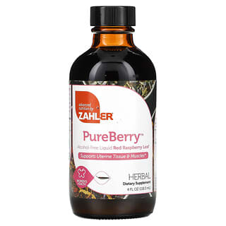 Zahler, PureBerry, Alcohol Free Liquid Red Raspberry Leaf, 4 fl oz (118.3 ml)
