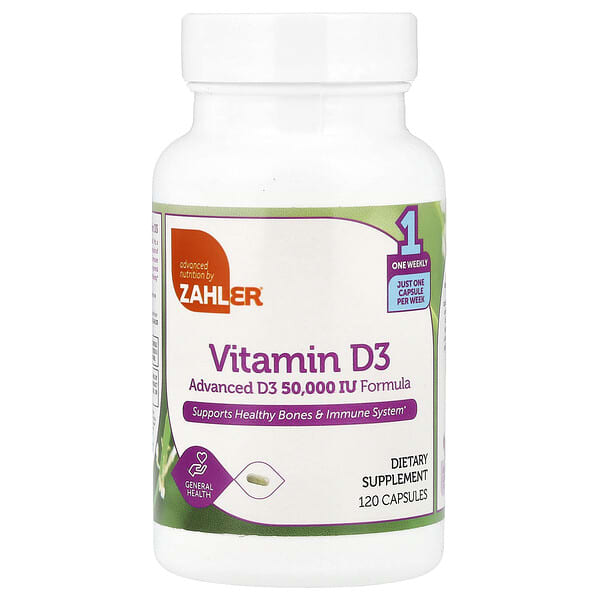Vitamin D3, 1,250 mcg (50000 IU), 120 Capsules