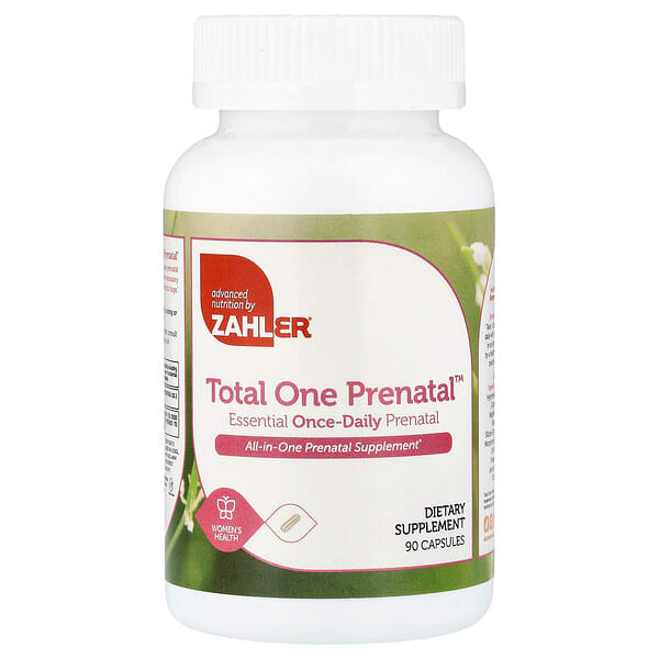 Zahler, Suplemento prenatal Total One, 90 cápsulas