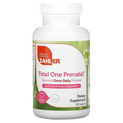 Zahler, Total One Prenatal, Suplemento prenatal esencial de una dosis diaria, 120 cápsulas