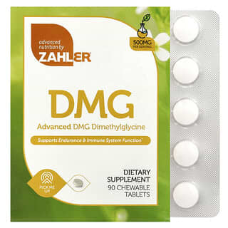 Zahler, Advanced DMG, Dimetilglicina, 500 mg, 90 comprimidos masticables