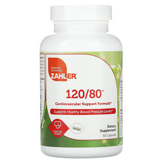 Zahler, 120/80, Formule de soutien cardiovasculaire, 60 capsules