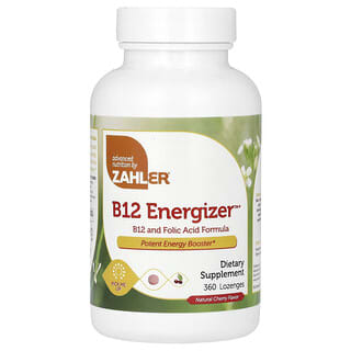 Zahler, Energizer B12, Fórmula Fólica e B12, Cereja Natural, 360 Pastilhas