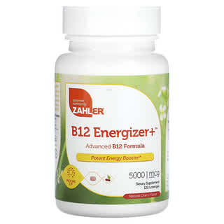 Zahler, B12 Energizer+, Advanced B12 Formula, Natural Cherry, 5,000 mcg, 120 Lozenges