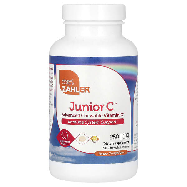Junior C, Advanced Chewable Vitamin C, Natural Orange, 250 mg, 90 Chewable Tablets