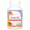 Junior D3, Fórmula avanzada de vitamina D3, Naranja, 25 mcg (1000 UI), 120 comprimidos masticables