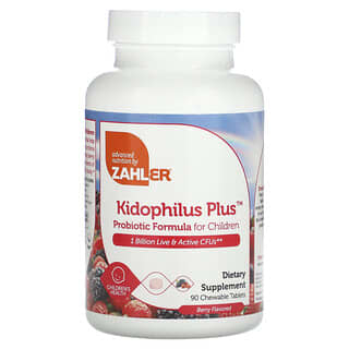 Zahler, Kidophilus Plus, пробиотическая смесь для детей, ягоды, 1 млрд КОЕ, 90 жевательных таблеток