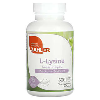 Zahler, L-Lysine, Forme libre, 500 mg, 60 capsules