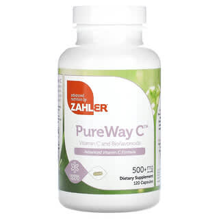 Zahler, PureWay C, Fórmula avanzada de vitamina C, 500 mg, 120 cápsulas
