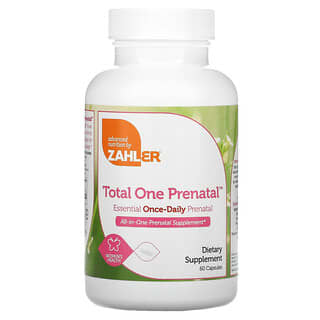 Zahler, Total One Prenatal, suplemento prenatal esencial una vez al día, 60 cápsulas