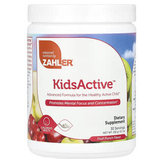 Zahler, Kids Active, усовершенствованный состав для здоровья активных детей, фруктовый пунш, 6.7 унций (192 г)