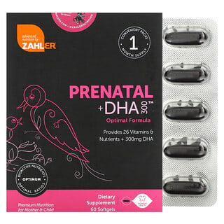Zahler, Prenatal + DHA 300, 60 capsules à enveloppe molle