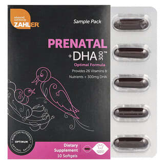 Zahler, Suplemento prenatal con DHA 300, 10 cápsulas blandas