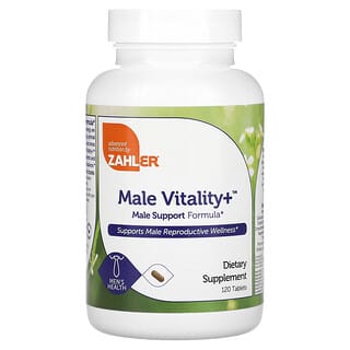 Zahler, Male Vitality+、Supports Male Reproductive Wellness、タブレット120粒