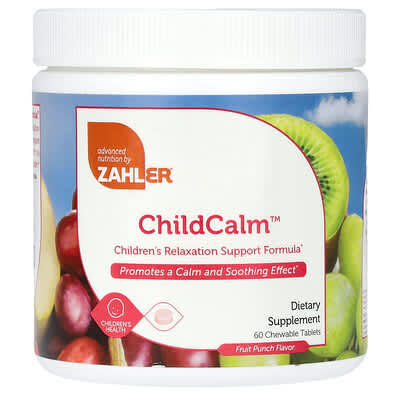 Zahler, ChildCalm, Children's Relaxation Aid Formula, Juice Flavored Chewable Tablets, 60 Tablets