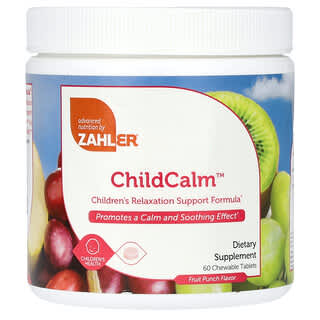Zahler, ChildCalm, formula di supporto per il rilassamento dei bambini, punch alla frutta, 60 compresse masticabili