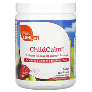 Zahler, ChildCalm, Fórmula de refuerzo para la relajación para niños, Ponche de frutas, 60 comprimidos masticables