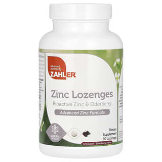 Zahler, Zinc Lozenges, Bioactive Zinc & Elderberry, Zink-Lutschtabletten, bioaktives Zink und Holunder, Holunder, 90 Lutschtabletten