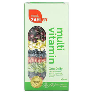 Zahler, Un suplemento multivitamínico diario con 20 vitaminas y minerales, más mezcla de espectros, 60 cápsulas