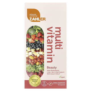 Zahler, Multivitamin Beauty, Daily Multi + Hair, Skin & Nail Support with Arava & Silica, Beauty-Multivitamine, tägliches Multivitamin + Haar-, Haut- und Nagelunterstützung mit Arava und Siliciumdioxid, 60 Kapseln