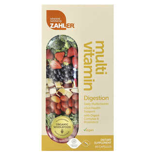 Zahler, Multivitamin Digestion, мультивитаминная добавка для здоровья кишечника, с комплексом для улучшения пищеварения и пробиотиками, 60 капсул