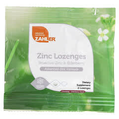 Zahler, Zinc Lozenges, Bioactive Zinc & Elderberry, 2 Chewable Lozenges
