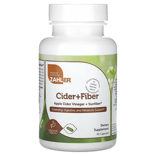 Zahler, Apple Cider Vinegar + Sunfiber, 60 Capsules