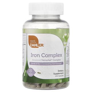 Zahler, Iron Complex, Gentle & Non-Constipating Iron Formula, 250 Capsules