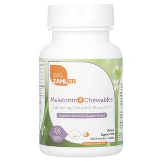 Zahler, Comprimidos masticables de melatonina, Naranja, 5 mg, 60 comprimidos masticables