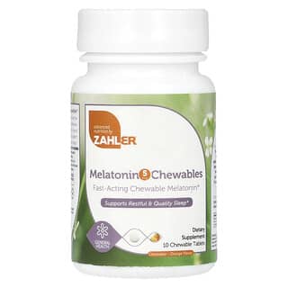 Zahler, Melatonin Chewables, Orange, 5 mg, 10 Chewable Tablets