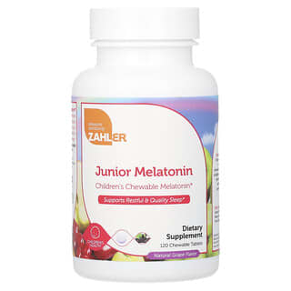 Zahler, Junior Melatonin, Uva natural, 120 comprimidos masticables