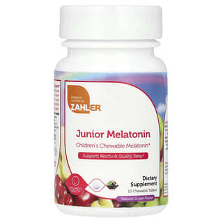 Zahler, Junior мелатонин, натуральный виноград, 10 жевательных таблеток