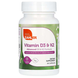 Zahler, Vitaminas D3 y K2, 60 cápsulas