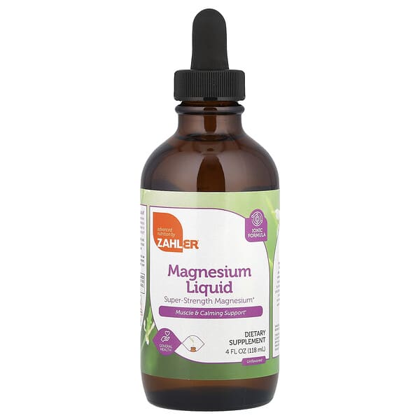 Zahler Magnesium Liquid, Unflavored, 4 fl oz (118 ml)