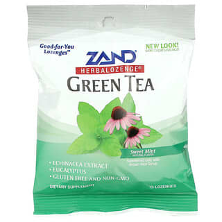 Zand, Зеленый чай, Растительные пастилки, Сладкая мята, 15 пастилок