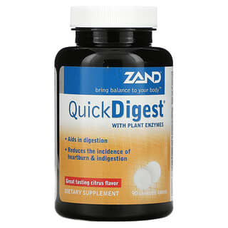 Zand, Quick Digest with Plant Enzymes, Citrus, 90 Chewable Tablets