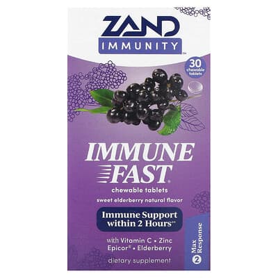 Zand, Body Defense, Rapid Body Resistance, Sweet Elderberry Flavor, 30 Chewable Tablets