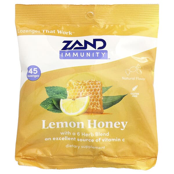 Zand Immunity™, Lemon Honey Lozenges, 45 Lozenges