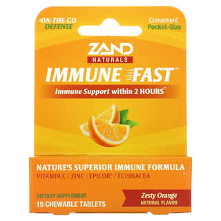 Zand, Immune Fast, Zesty Orange, 15 Chewable Tablets