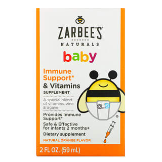 Zarbee's, ベビー、免疫サポート＆ビタミン、天然オレンジ風味、59ml（2fl oz）