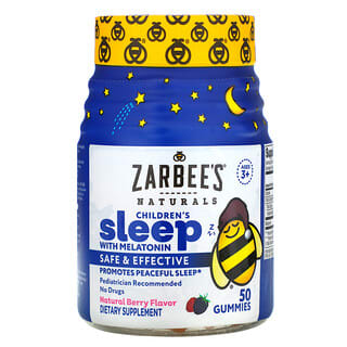 Zarbee's, Children's Sleep with Melatonin, Natural Berry Flavor, Ages 3+, 50 Gummies