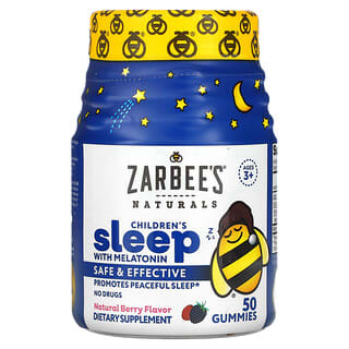 Zarbee's, メラトニン配合子ども用サプリメント、天然ベリー味、3歳以上、グミ50粒