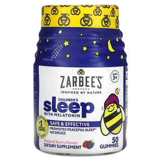 Zarbee's, Children's Sleep with Melatonin, Ages 3+, Natural Berry, 50 Gummies