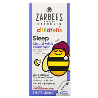 Zarbee's, 子ども用メラトニン配合スリープリキッド、3歳以上の子ども用、天然ベリー味、30ml（1液量オンス）