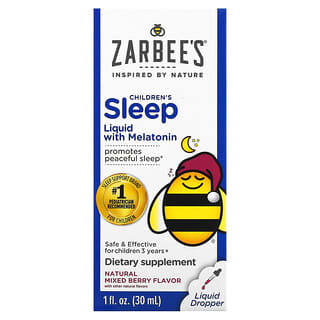 Zarbee's, снотворное для детей, в жидкой форме с мелатонином, натуральный ягодный вкус, 30 мл (1 жидк. унция)