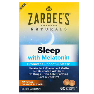 Zarbee's, Sleep with Melatonin, Natural Orange, 60 Chewable Tablets
